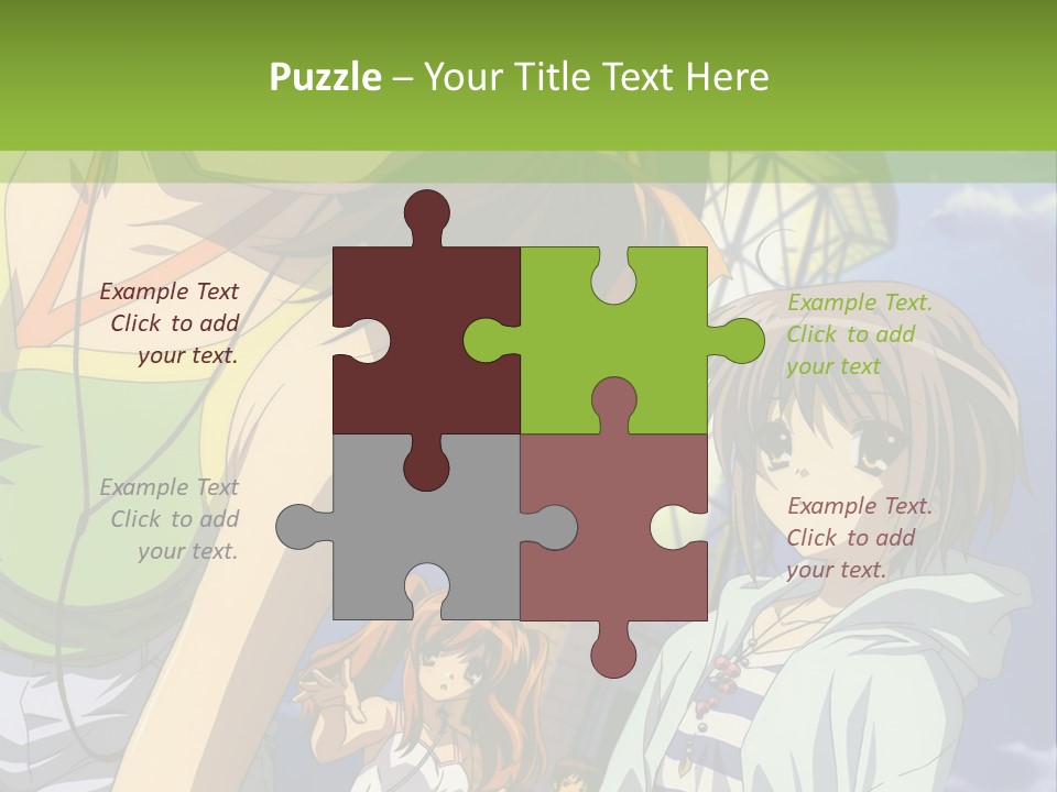 A Group Of Anime Girls Standing Next To Each Other PowerPoint Template