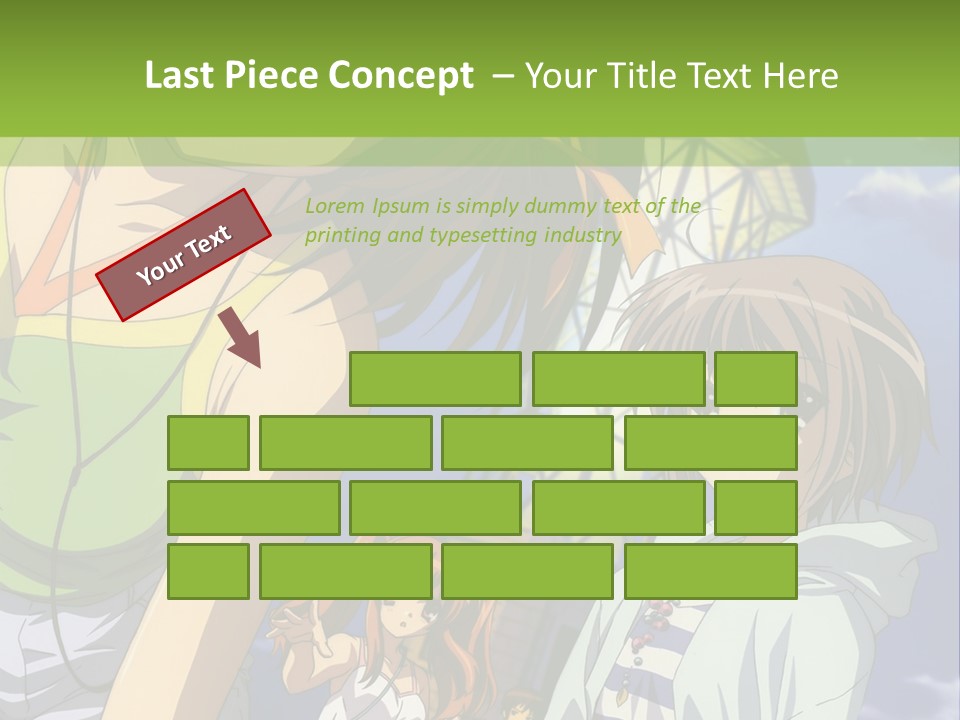 A Group Of Anime Girls Standing Next To Each Other PowerPoint Template