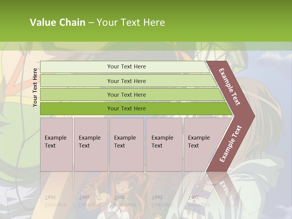 A Group Of Anime Girls Standing Next To Each Other PowerPoint Template