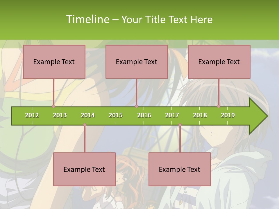 A Group Of Anime Girls Standing Next To Each Other PowerPoint Template