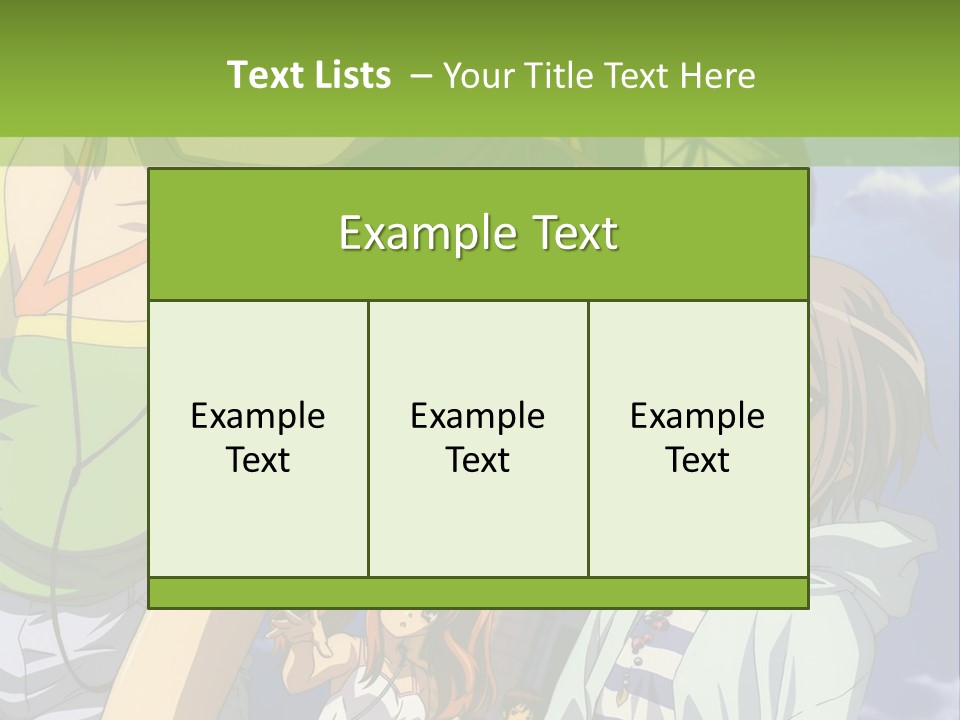 A Group Of Anime Girls Standing Next To Each Other PowerPoint Template