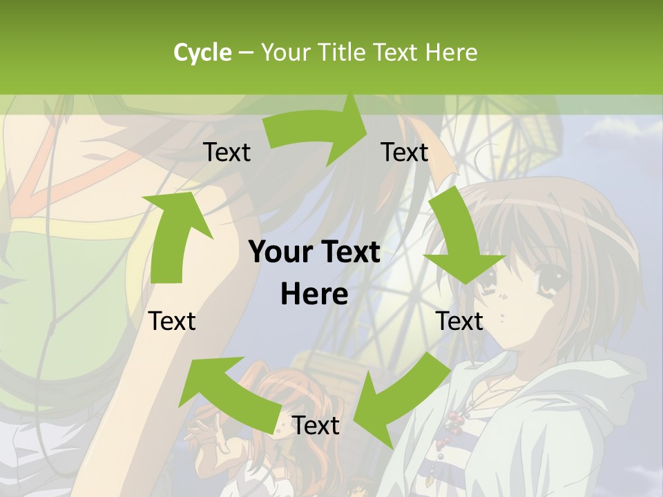 A Group Of Anime Girls Standing Next To Each Other PowerPoint Template