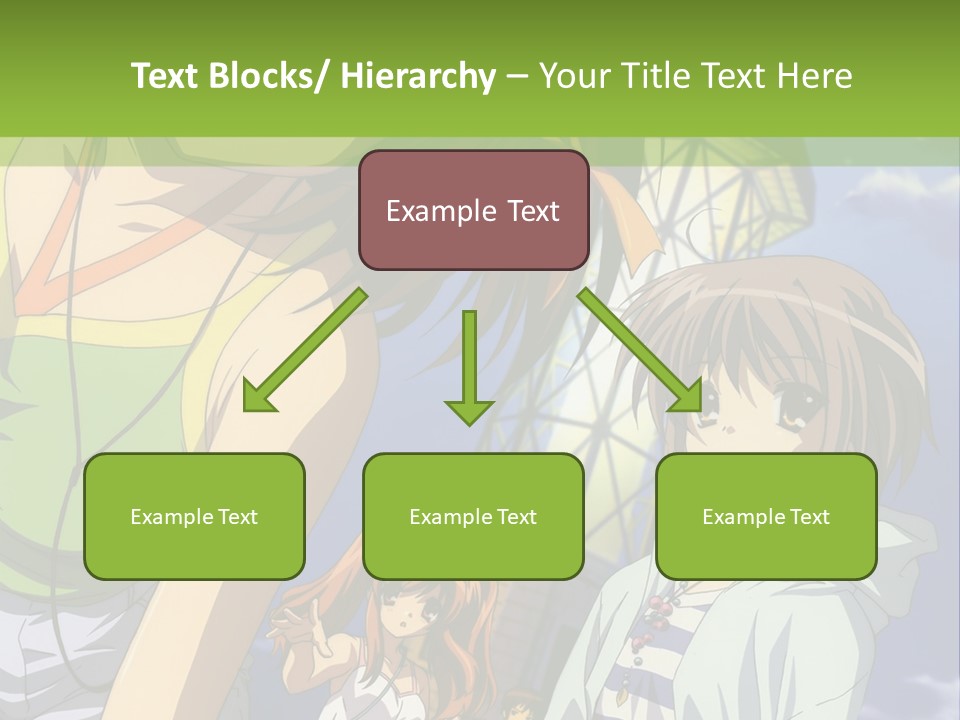 A Group Of Anime Girls Standing Next To Each Other PowerPoint Template