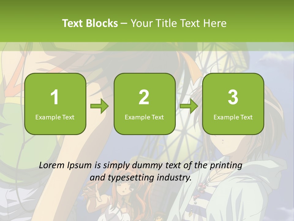 A Group Of Anime Girls Standing Next To Each Other PowerPoint Template