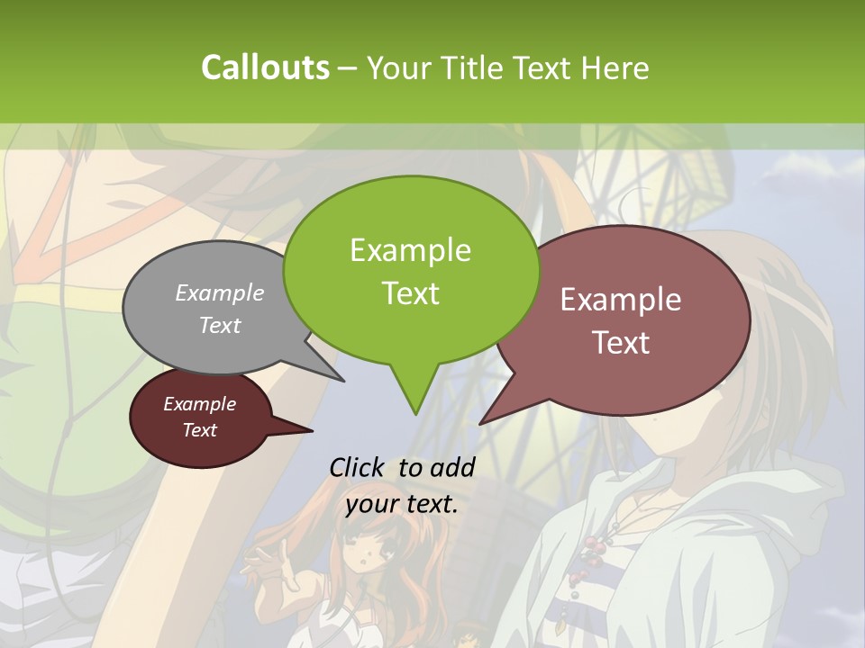 A Group Of Anime Girls Standing Next To Each Other PowerPoint Template