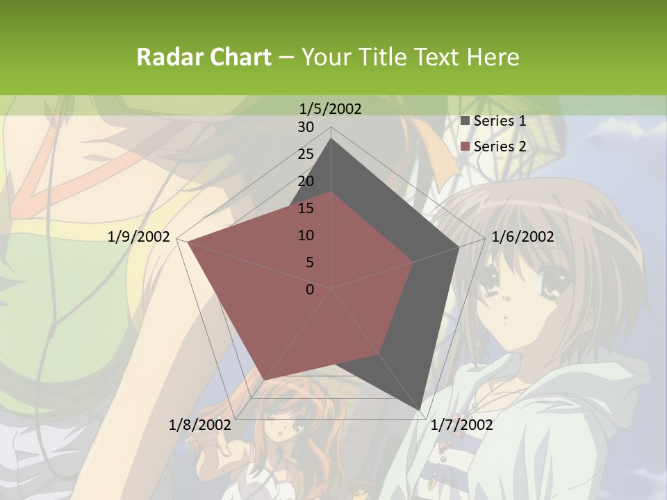 A Group Of Anime Girls Standing Next To Each Other PowerPoint Template