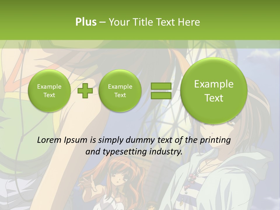 A Group Of Anime Girls Standing Next To Each Other PowerPoint Template