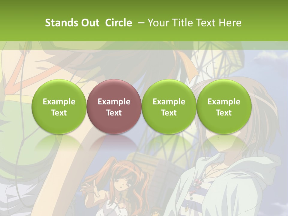 A Group Of Anime Girls Standing Next To Each Other PowerPoint Template
