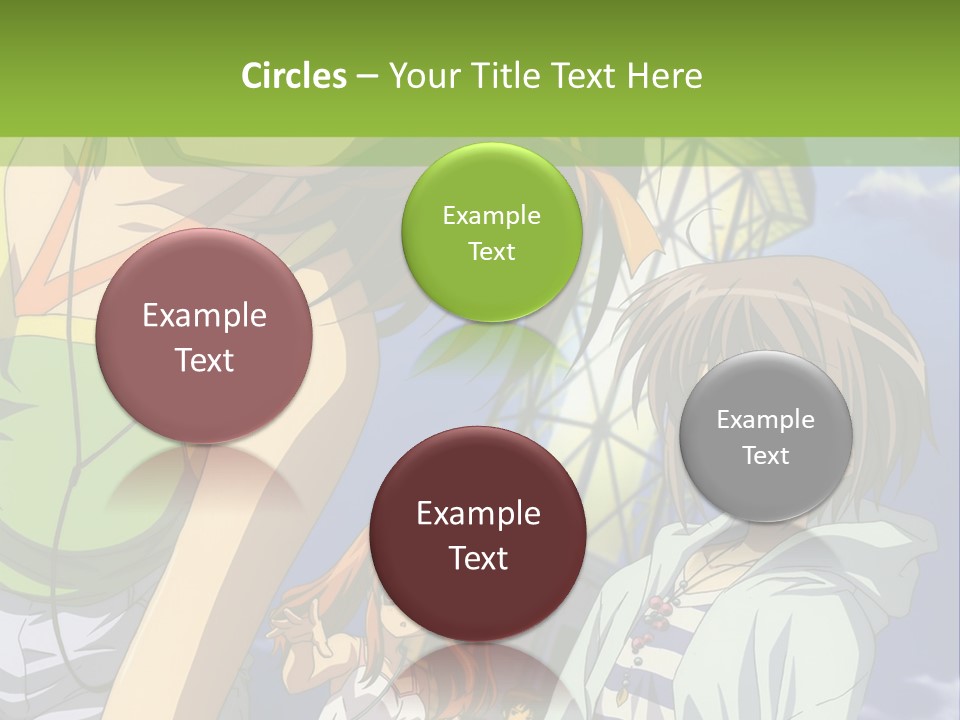 A Group Of Anime Girls Standing Next To Each Other PowerPoint Template