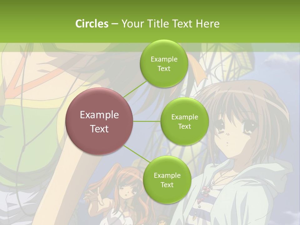 A Group Of Anime Girls Standing Next To Each Other PowerPoint Template