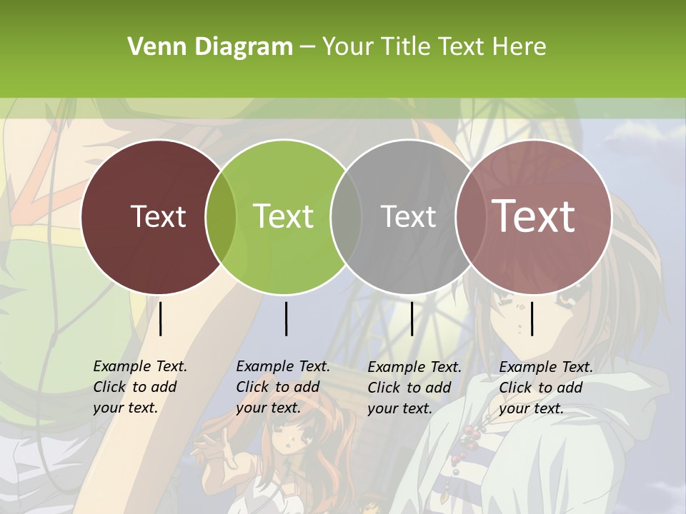 A Group Of Anime Girls Standing Next To Each Other PowerPoint Template