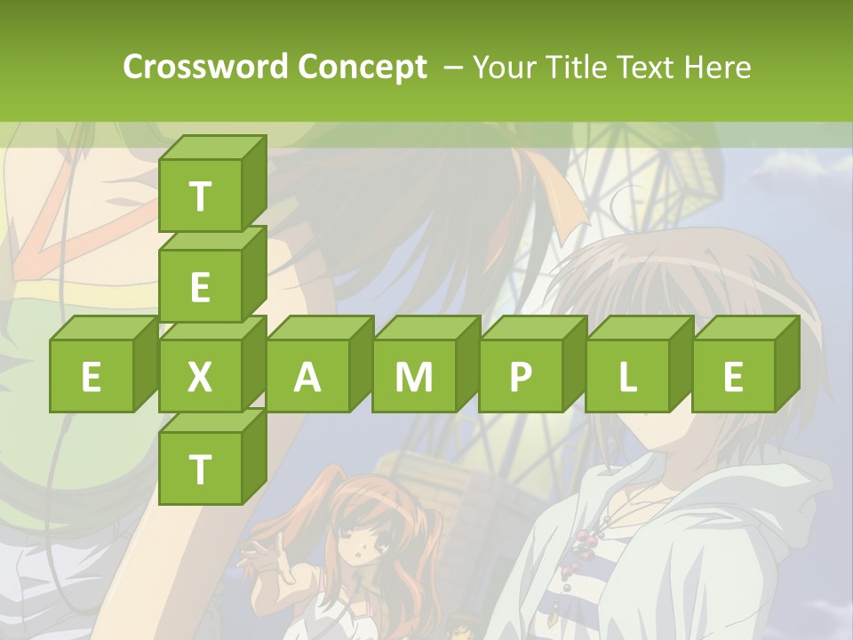 A Group Of Anime Girls Standing Next To Each Other PowerPoint Template