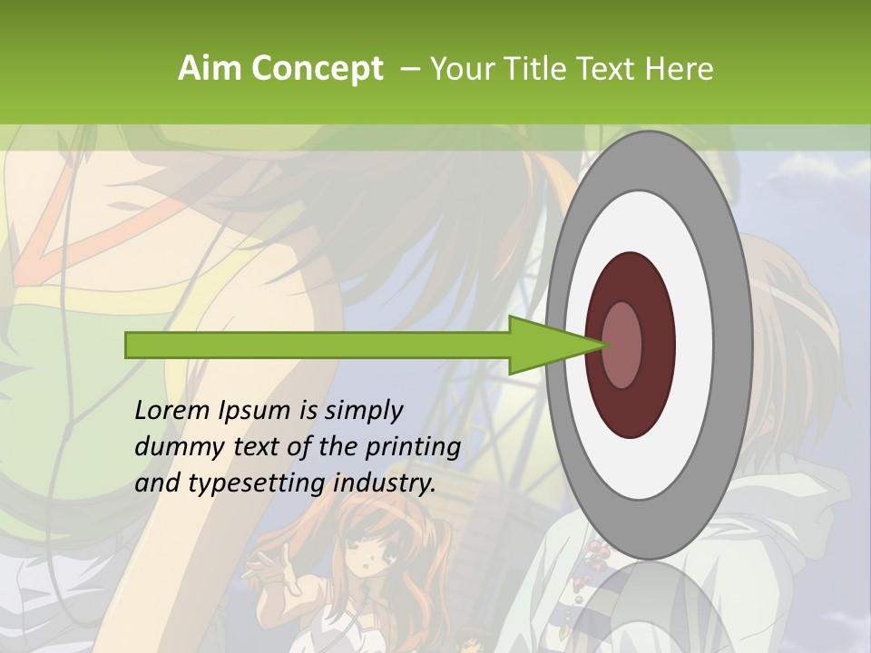 A Group Of Anime Girls Standing Next To Each Other PowerPoint Template