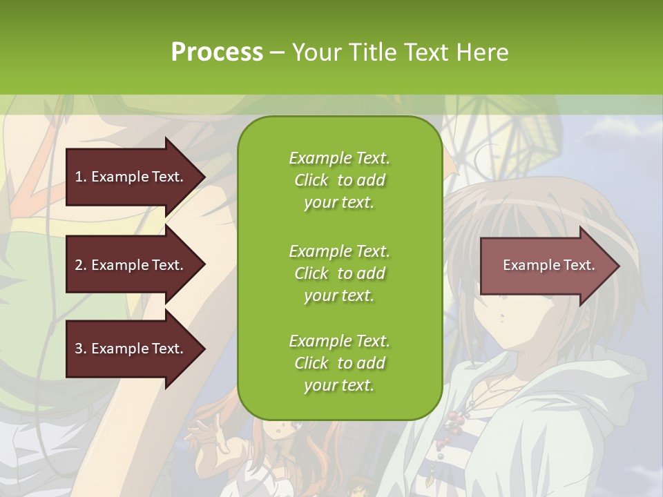 A Group Of Anime Girls Standing Next To Each Other PowerPoint Template