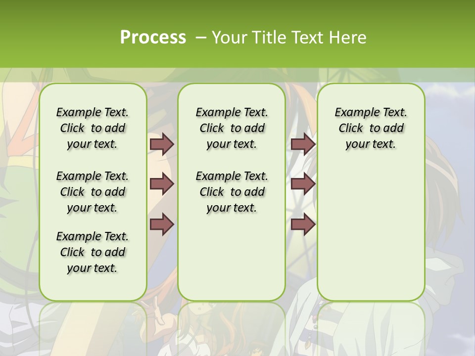 A Group Of Anime Girls Standing Next To Each Other PowerPoint Template