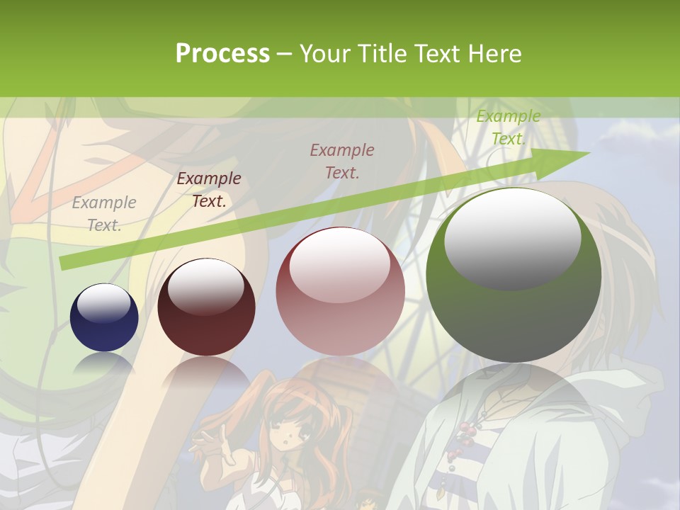 A Group Of Anime Girls Standing Next To Each Other PowerPoint Template