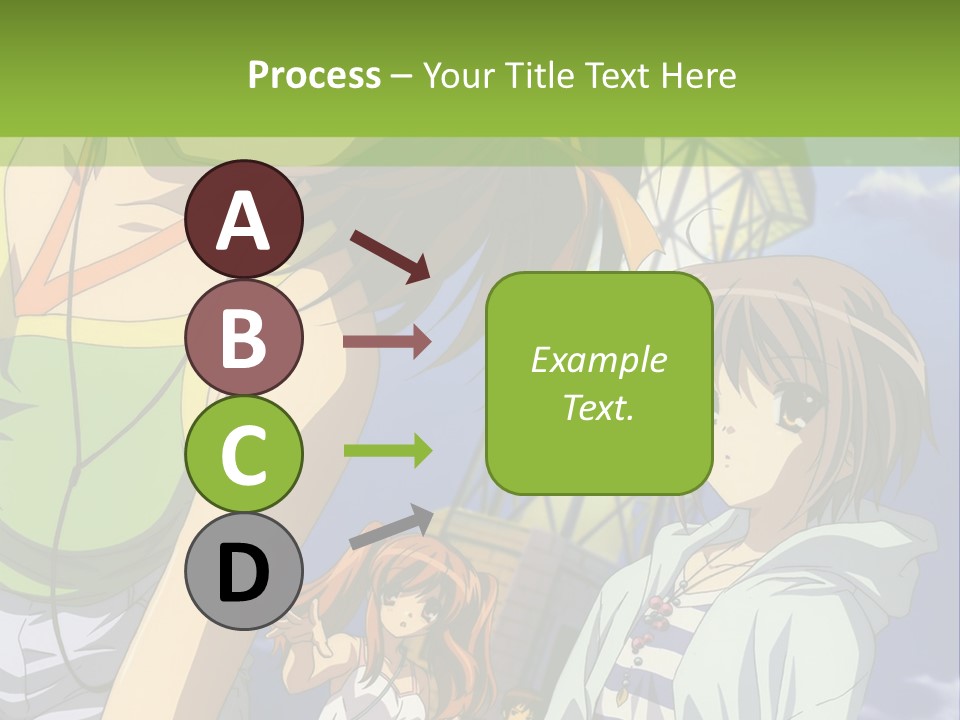 A Group Of Anime Girls Standing Next To Each Other PowerPoint Template