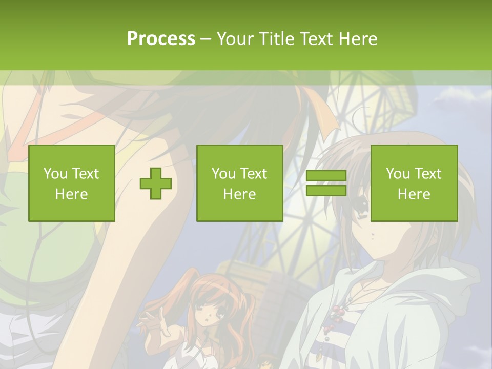 A Group Of Anime Girls Standing Next To Each Other PowerPoint Template