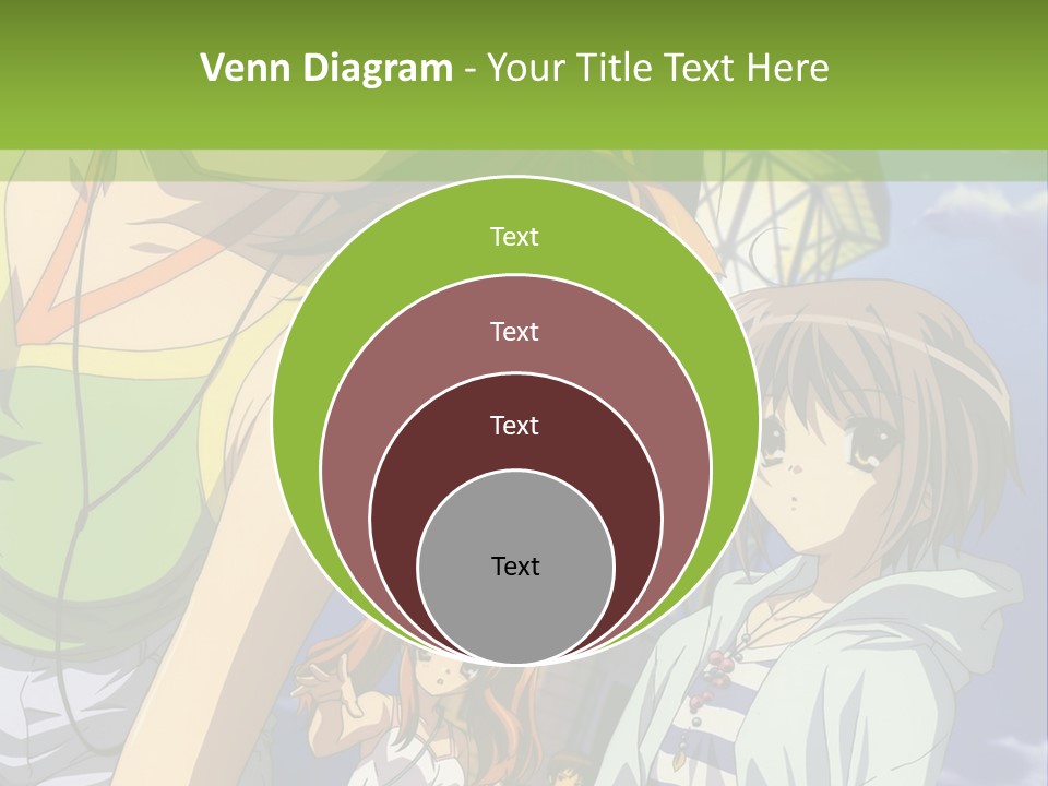 A Group Of Anime Girls Standing Next To Each Other PowerPoint Template