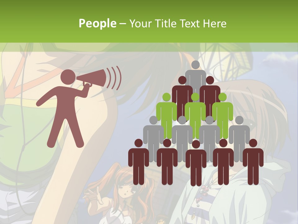 A Group Of Anime Girls Standing Next To Each Other PowerPoint Template