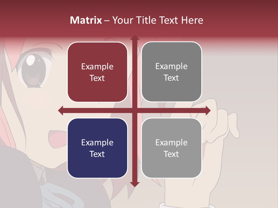 A Girl With Pink Hair Pointing To The Side PowerPoint Template