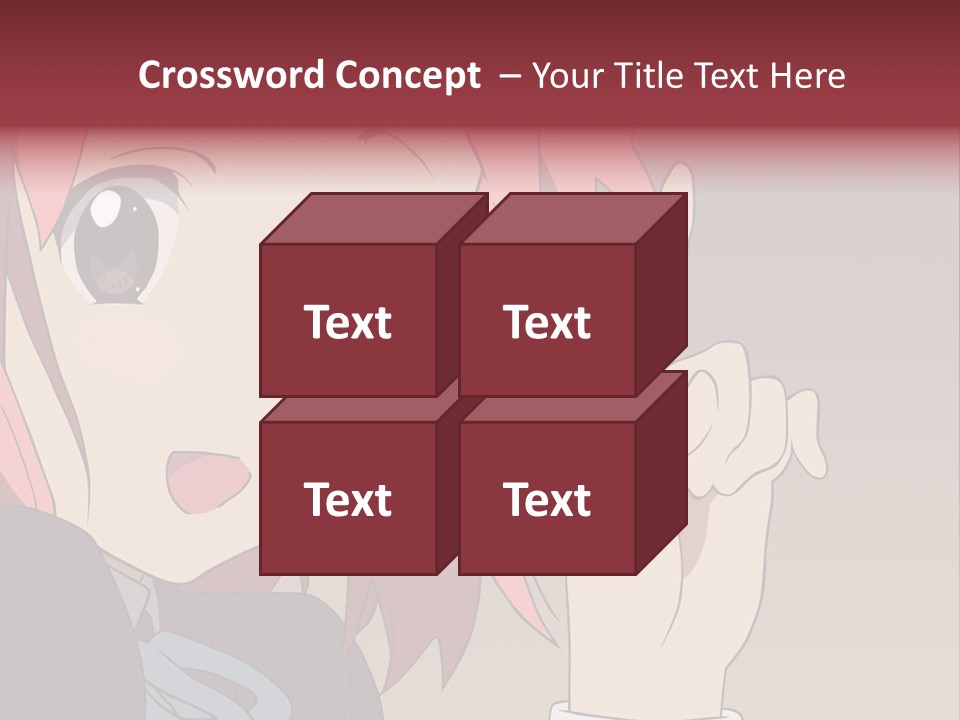 A Girl With Pink Hair Pointing To The Side PowerPoint Template