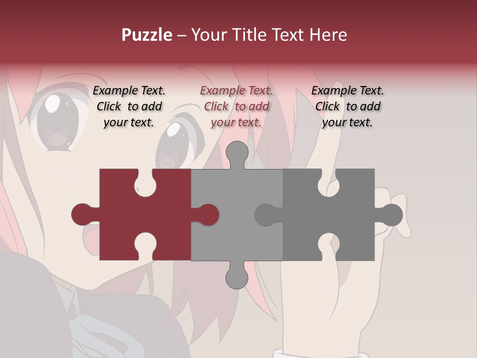 A Girl With Pink Hair Pointing To The Side PowerPoint Template