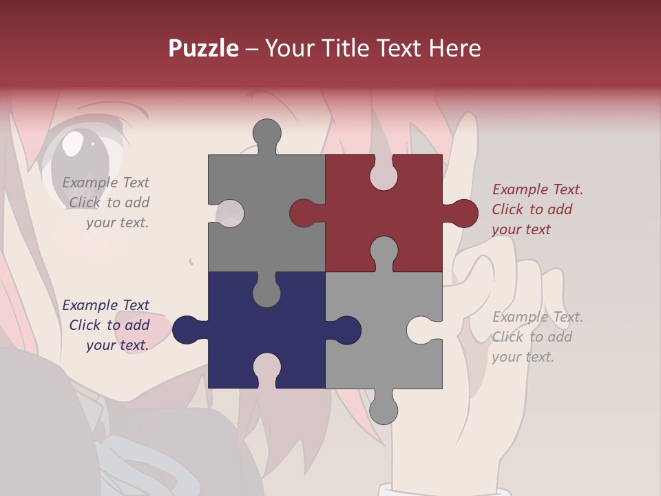 A Girl With Pink Hair Pointing To The Side PowerPoint Template