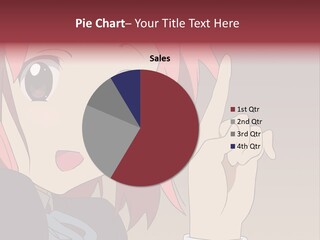 A Girl With Pink Hair Pointing To The Side PowerPoint Template