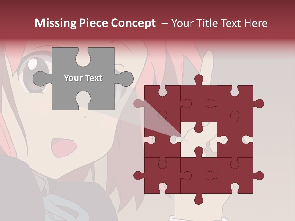 A Girl With Pink Hair Pointing To The Side PowerPoint Template