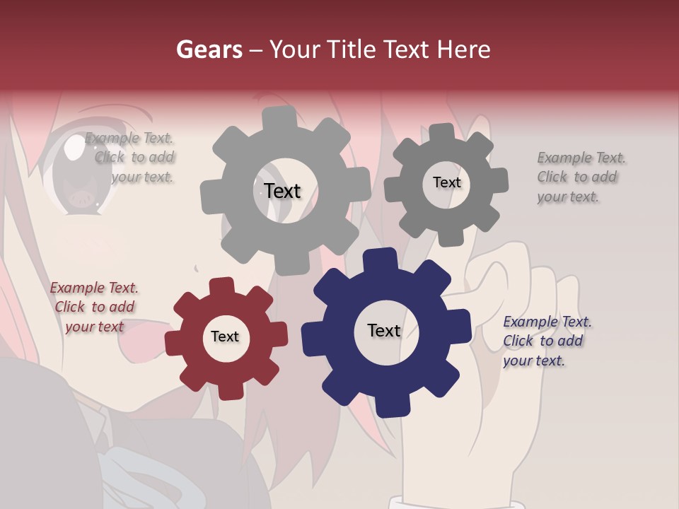 A Girl With Pink Hair Pointing To The Side PowerPoint Template