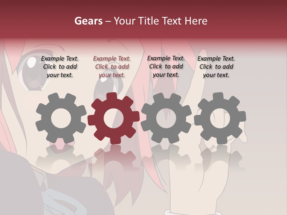 A Girl With Pink Hair Pointing To The Side PowerPoint Template