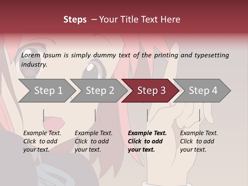 A Girl With Pink Hair Pointing To The Side PowerPoint Template