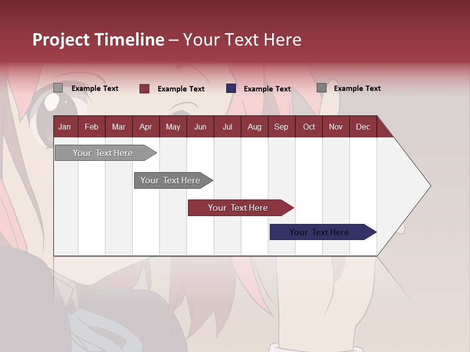 A Girl With Pink Hair Pointing To The Side PowerPoint Template