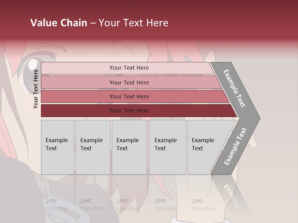 A Girl With Pink Hair Pointing To The Side PowerPoint Template