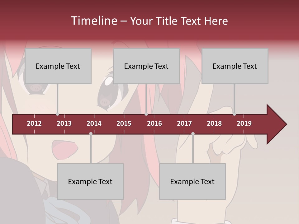 A Girl With Pink Hair Pointing To The Side PowerPoint Template