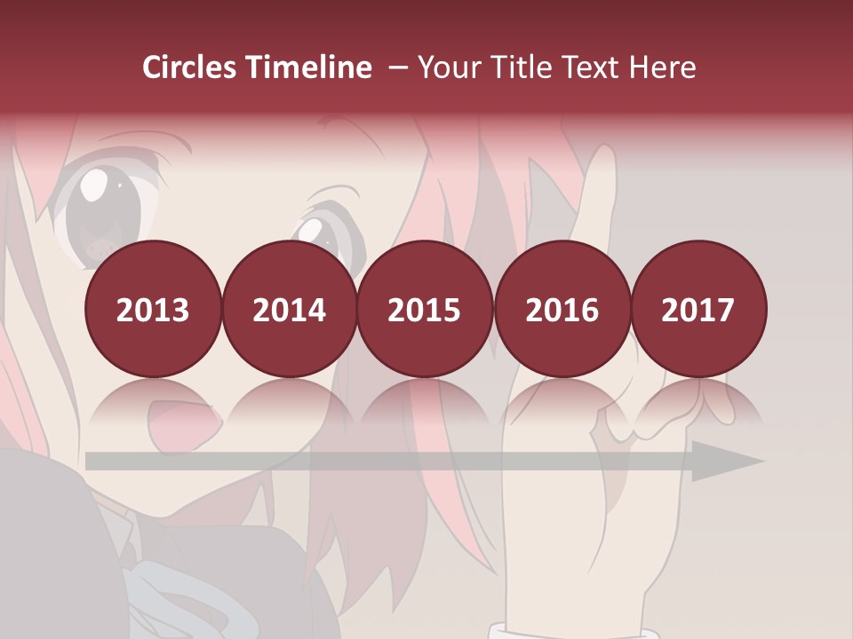 A Girl With Pink Hair Pointing To The Side PowerPoint Template