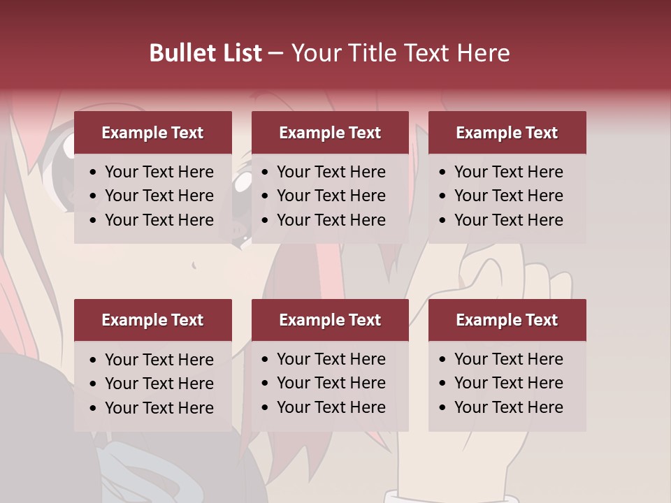 A Girl With Pink Hair Pointing To The Side PowerPoint Template