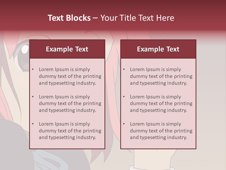 A Girl With Pink Hair Pointing To The Side PowerPoint Template