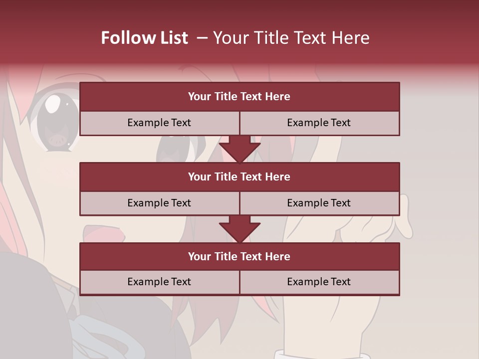 A Girl With Pink Hair Pointing To The Side PowerPoint Template