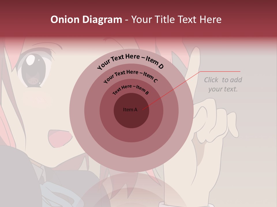 A Girl With Pink Hair Pointing To The Side PowerPoint Template