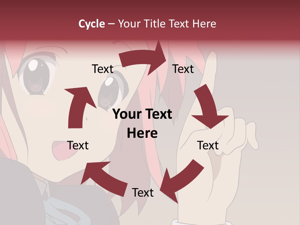 A Girl With Pink Hair Pointing To The Side PowerPoint Template