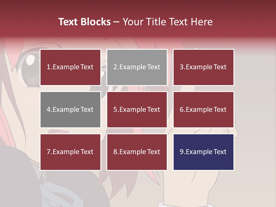 A Girl With Pink Hair Pointing To The Side PowerPoint Template