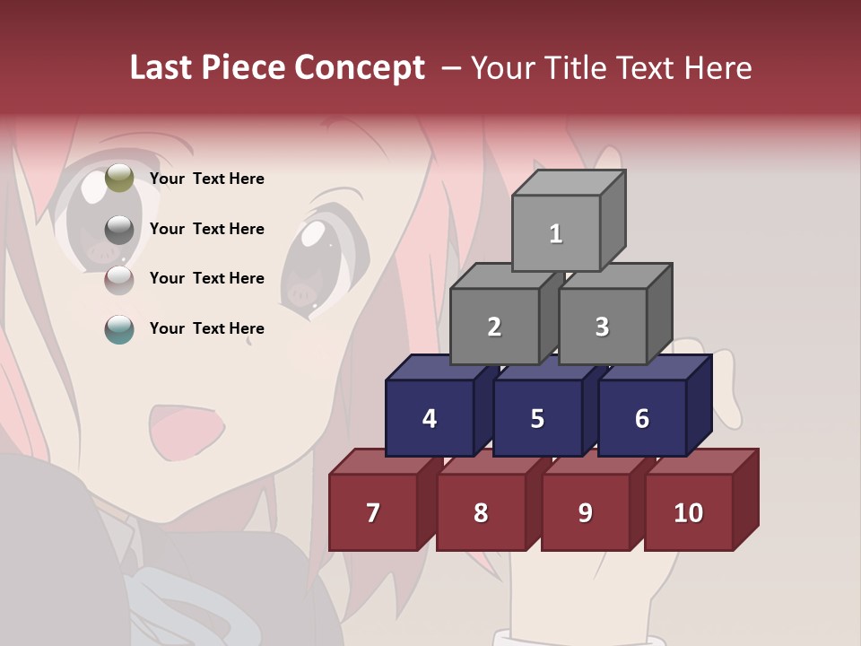 A Girl With Pink Hair Pointing To The Side PowerPoint Template