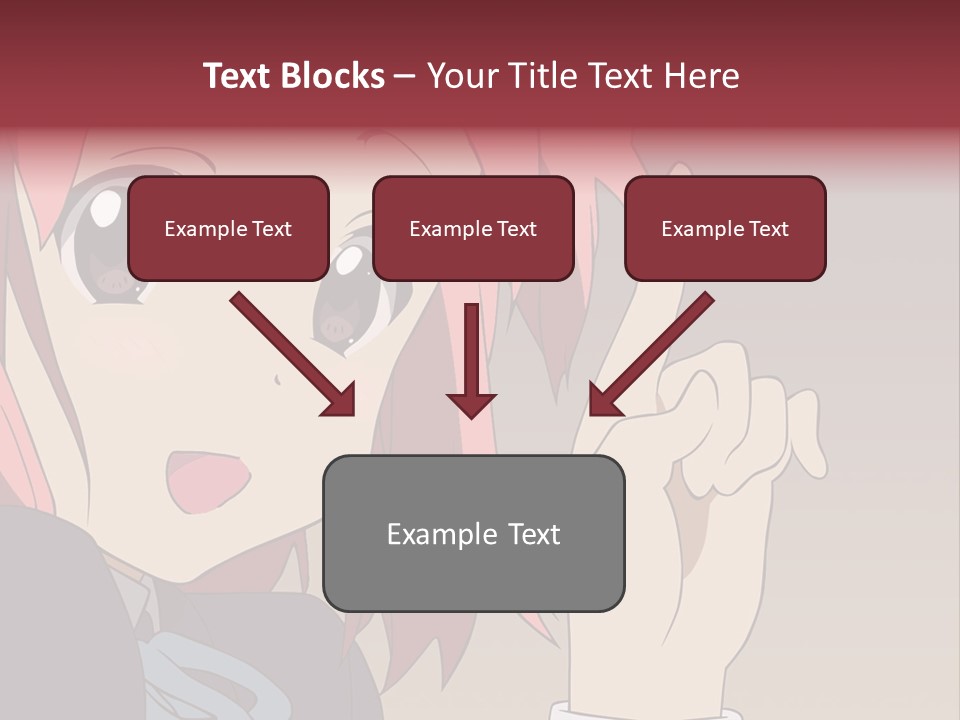 A Girl With Pink Hair Pointing To The Side PowerPoint Template