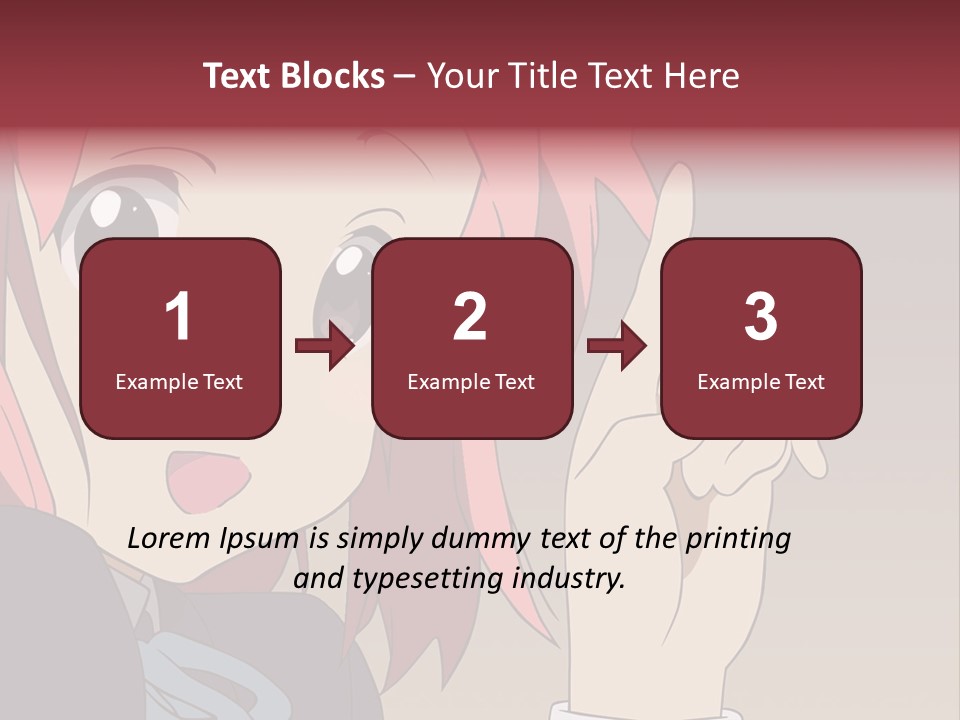 A Girl With Pink Hair Pointing To The Side PowerPoint Template