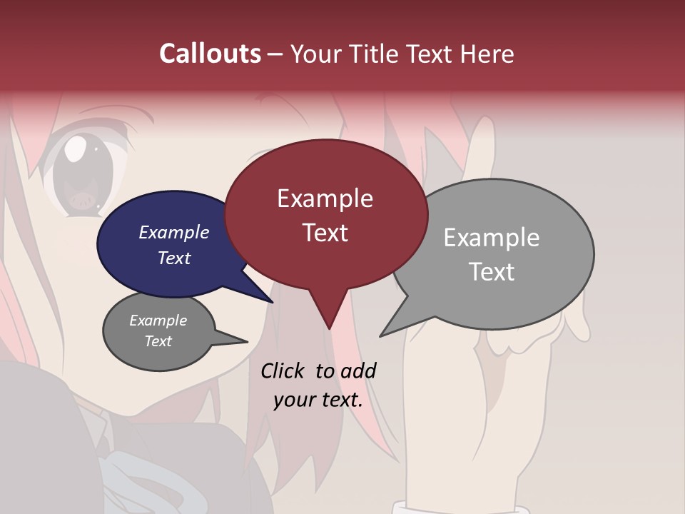 A Girl With Pink Hair Pointing To The Side PowerPoint Template