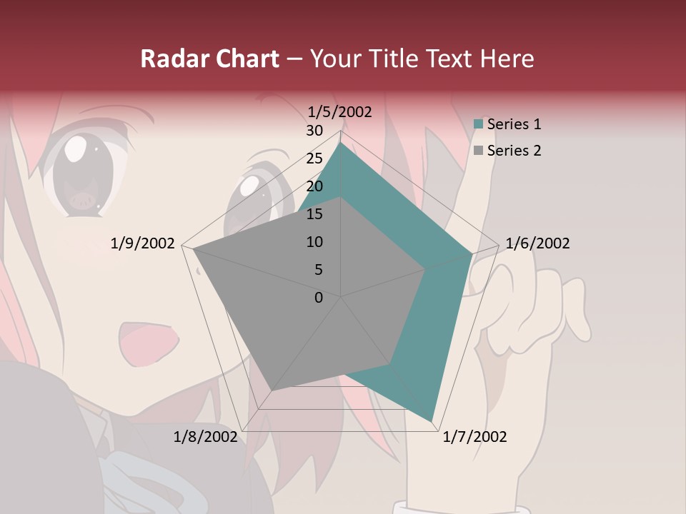 A Girl With Pink Hair Pointing To The Side PowerPoint Template