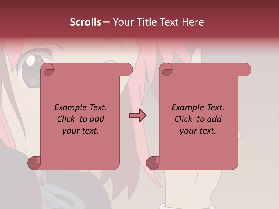 A Girl With Pink Hair Pointing To The Side PowerPoint Template