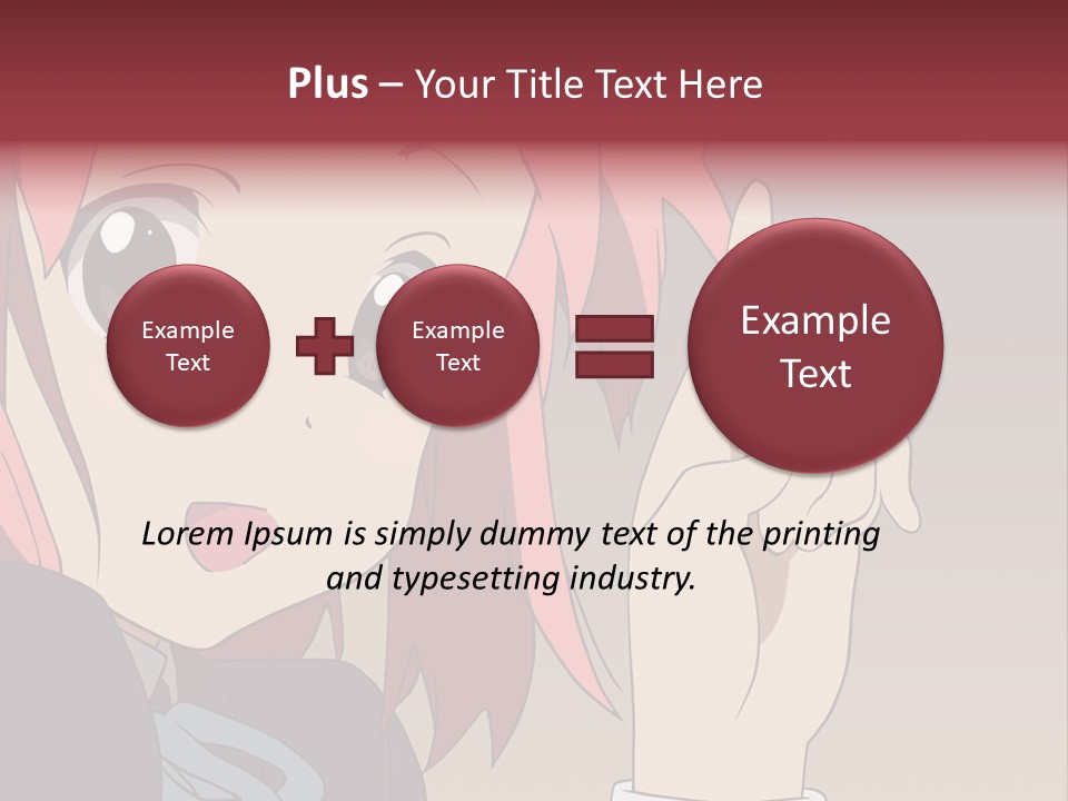 A Girl With Pink Hair Pointing To The Side PowerPoint Template